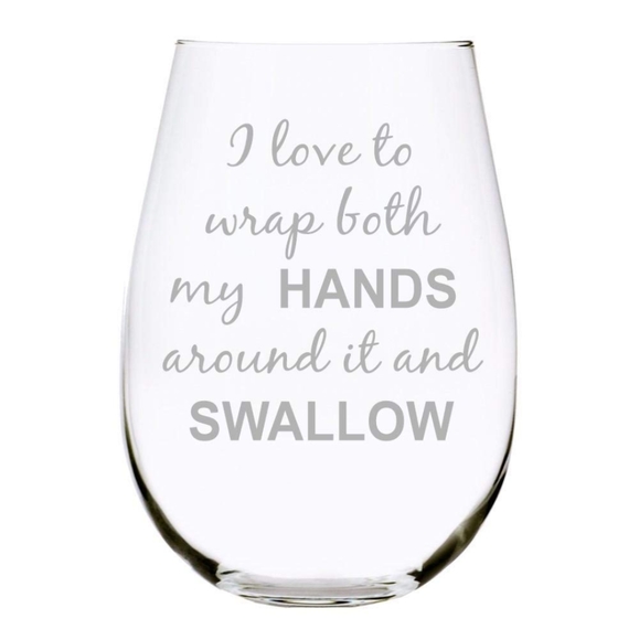 C&M Other - NIB Naughty Saying Wine Glass